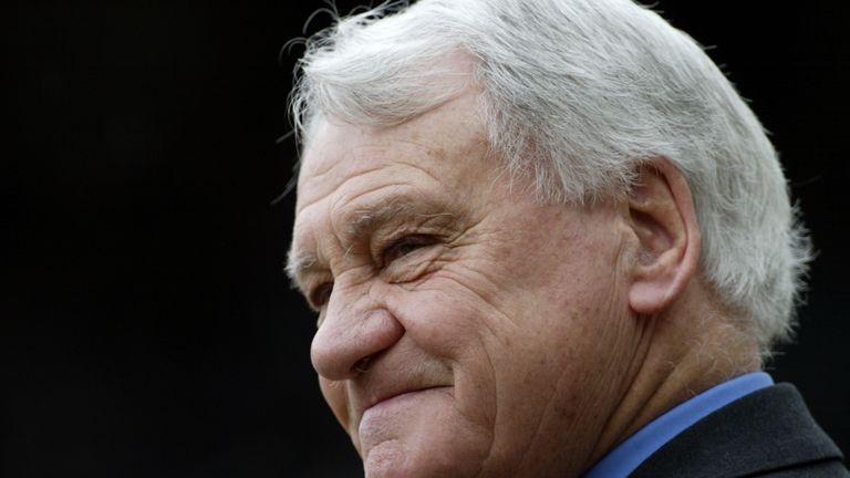 Newcastle United manager Bobby Robson during the FA Barclaycard Premiership match between Newcastle United and Southampton in February 2002