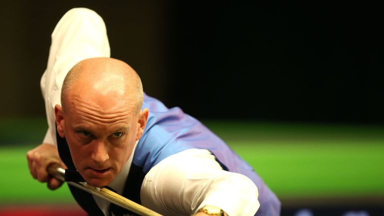 Peter Ebdon during his match with Stuart Bingham during day six of the 2015 Betway UK Snooker Championship at The York Barbican