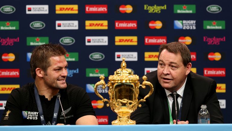 Steve Hansen (right) says he could not coach against the All Blacks