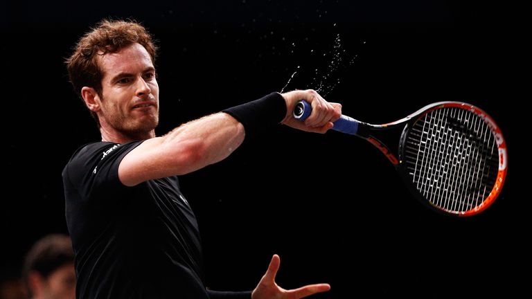 Andy Murray in action against Richard Gasquet in Paris