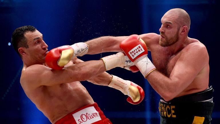 Tyson Fury squares off against Wladimir Klitschko 