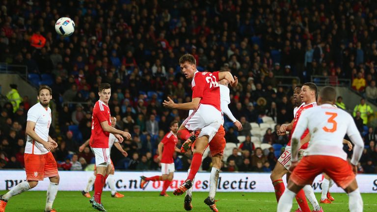 Emyr Huws heads Wales second goal