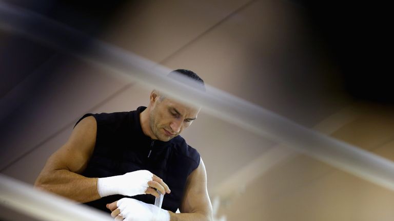 GOING, AUSTRIA - NOVEMBER 10:  Wladimir Klitschko prepares himself for a training session at Hotel Stanglwirt on November 10, 2015 in Going, Austria