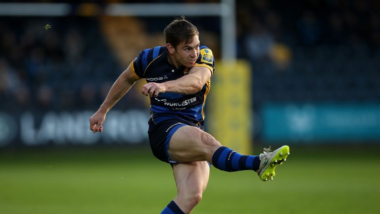 Tom Heathcote of Worcester nails a conversion for Worcester Warriors - he ended with four