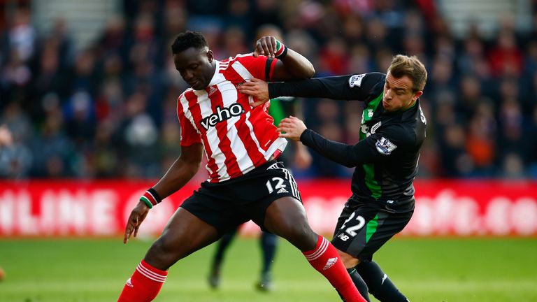 Stoke boss Mark Hughes says he was impressed with Xherdan Shaqiri's first-half display against Southampton