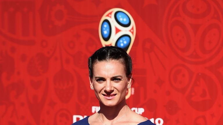 Yelena Isinbayeva attends the Preliminary Draw of the 2018 FIFA World Cup in Russia 