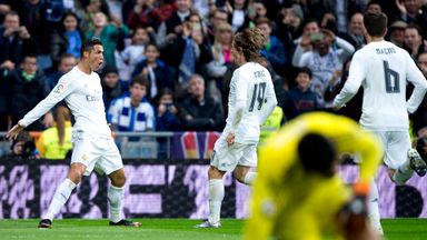 Ronaldo gets brace to put Madrid top
