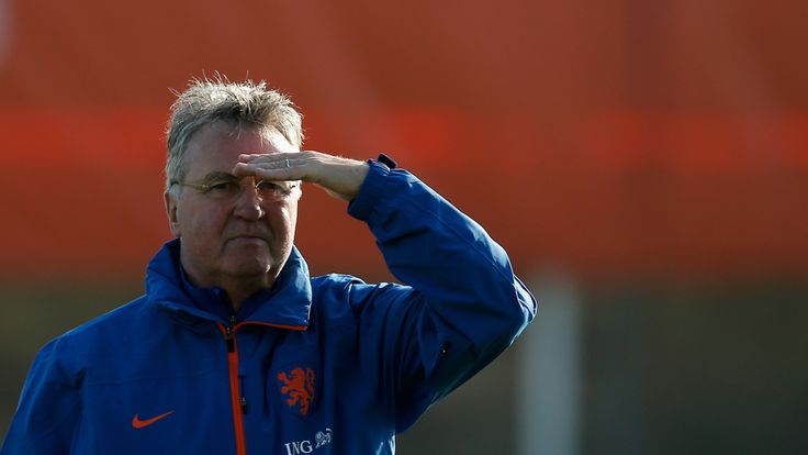 Guus Hiddink, Head Coach / Manager of the Netherlands looks on