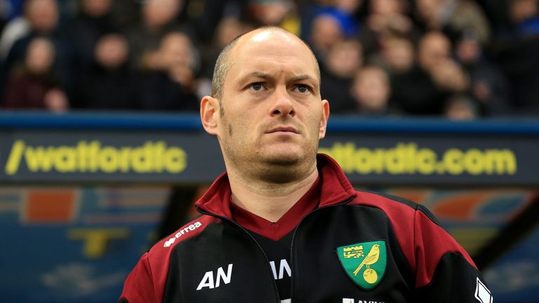 Alex Neil looks on prior to the Barclays Premier League match between Watford and Norwich City