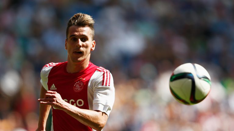 AMSTERDAM, NETHERLANDS - AUGUST 30:  Arkadiusz Milik of Ajax in action during the Dutch Eredivisie match between Ajax Amsterdam and ADO Den Hagg on August 