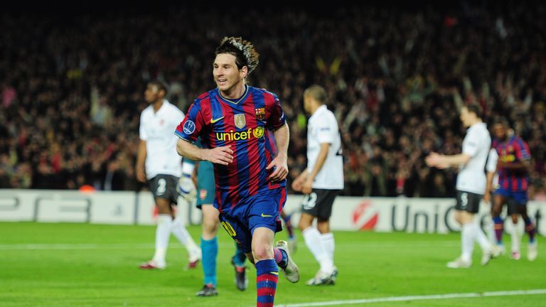 Lionel Messi scored four goals when Barcelona beat Arsenal in 2010