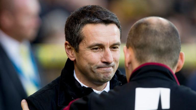 Remi Garde during the Barclays Premier League match between Norwich City and Aston Villa