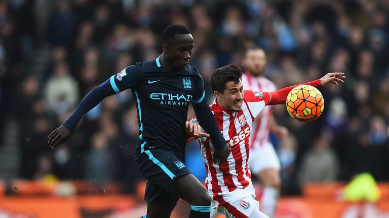 Bacary Sagna, Bojan Krkic, Manchester City v Stoke, Premier League