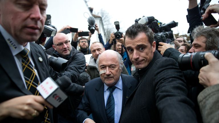 Blatter battles through the media scrum