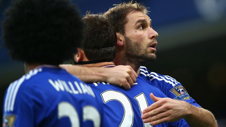 Chelsea's Branislav Ivanovic celebrates after scoring against Sunderland
