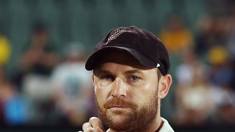 ADELAIDE, AUSTRALIA - NOVEMBER 29: Brendon McCullum of New Zealand looks on after the end of the game on day three of the Third Test match between Australi