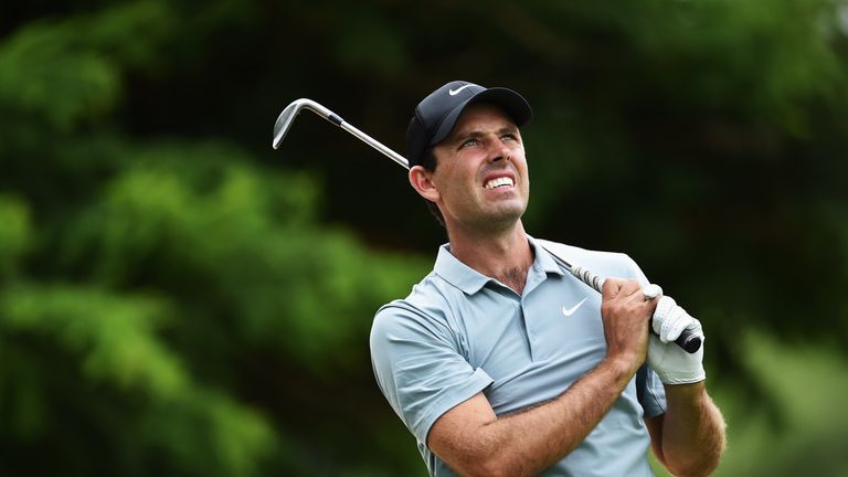 JOHANNESBURG, SOUTH AFRICA - JANUARY 11:  Charl Schwartzel of South Africa reacts to a shot during the final round of the South African Open at Glendower G