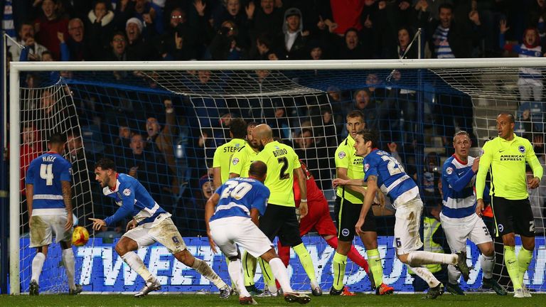 Charlie Austin equalises late on for QPR against Brighton