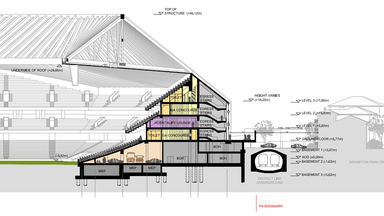 The new design works around the existing structure of Fulham Broadway Underground Station