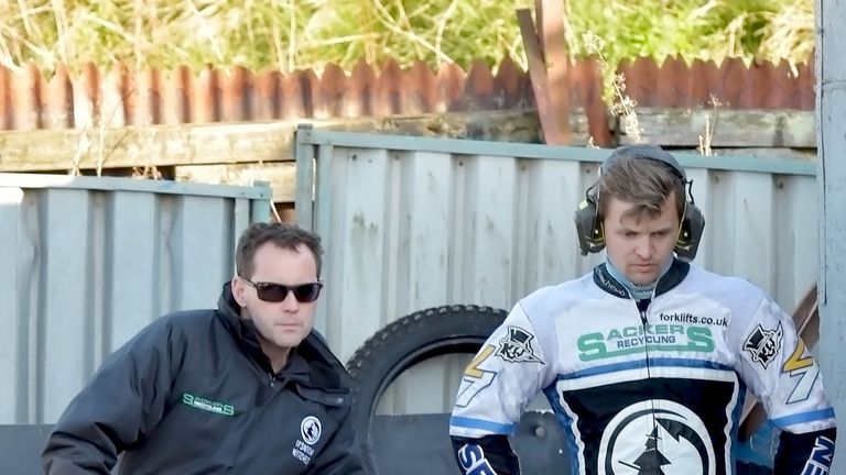 Chris Louis in the pits for Ipswich