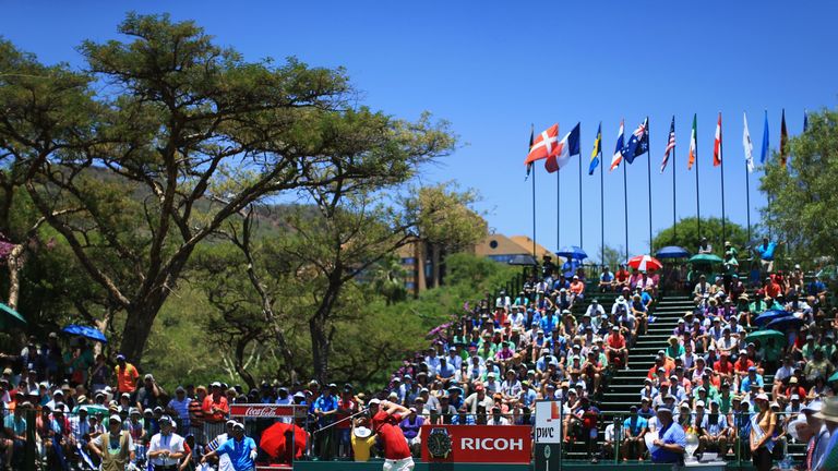 Chris Wood drives off the first tee during the final round at Sun City when he finished third to book his spot at Augusta in 2016