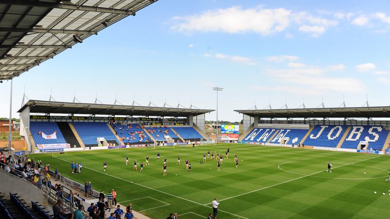 A general view of the Weston Homes Community Stadium, Colchester. 
