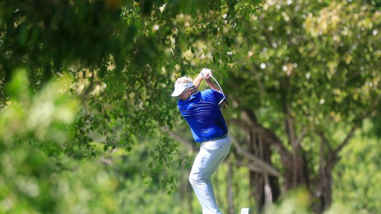 POSTE DE FLACQ, MAURITIUS - DECEMBER 13:  Colin Montgomerie of Scotland in action during the final round of the MCB Tour Championship played at the Legends