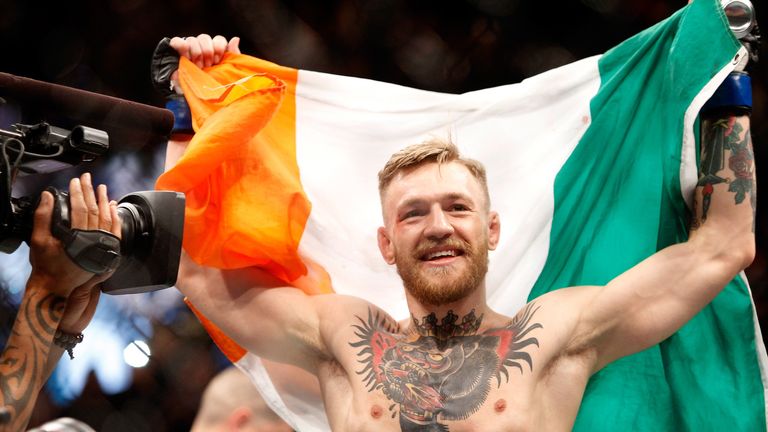 Conor McGregor celebrates 