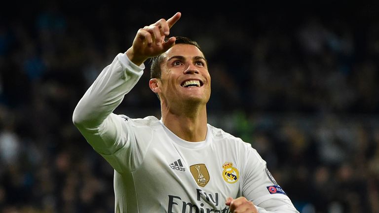 Hat-trick hero Cristiano Ronaldo celebrates