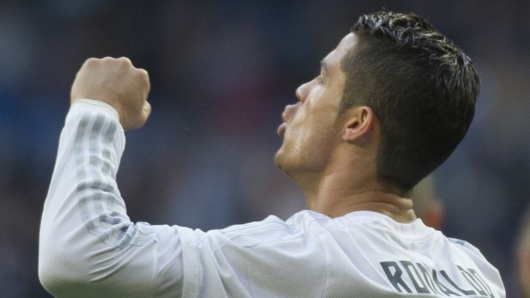 Real Madrid's  Cristiano Ronaldo celebrates