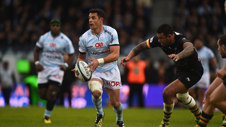 Racing's Dan Carter in action during the European Rugby Champions Cup match between Racing Metro 92 and Northampton Saints