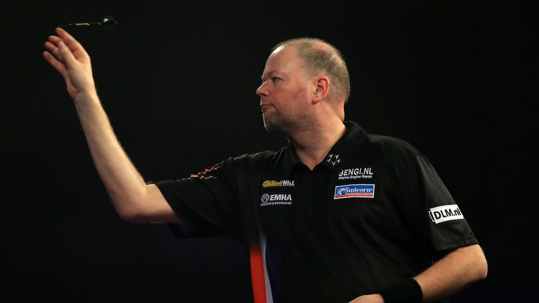 Raymond van Barneveld during his match against Stephen Bunting 
