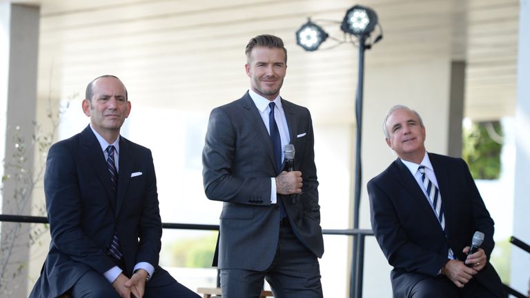 Dan Garber (L) has given his backing to David Beckham's stadium plans for franchise Miami Beckham United