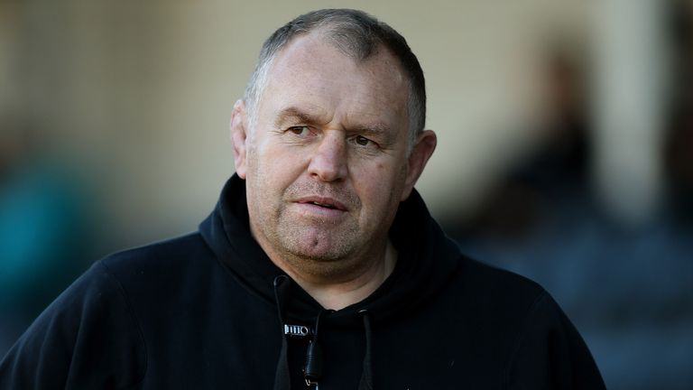 WORCESTER, ENGLAND - NOVEMBER 07:  Newcastle Director of Rugby Dean Richards looks on ahead of the Aviva Premiership match between Worcester Warriors and N