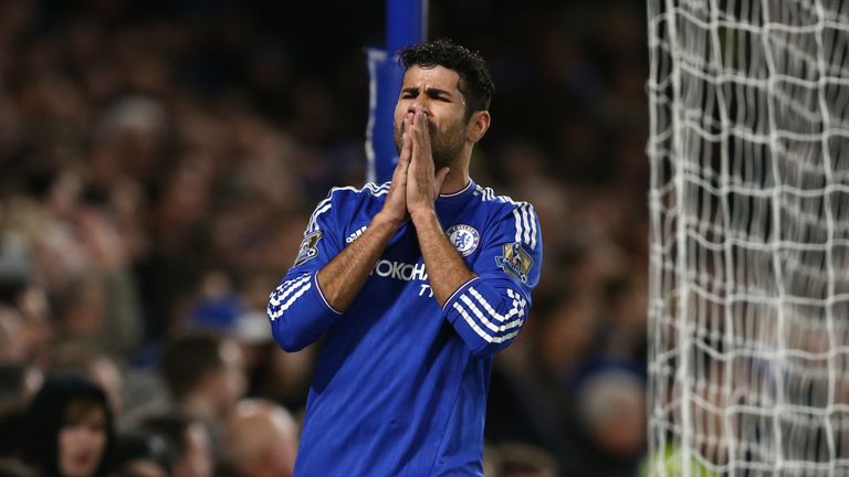 Diego Costa found it difficult in Chelsea's defeat by Bournemouth