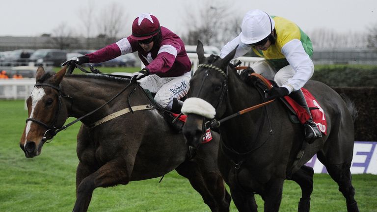 Don Poli ridden by Bryan Cooper (left) beats Many Clouds ridden by Leighton Aspell to win the Betfred Lotto £100k Cash Giveaway Chase