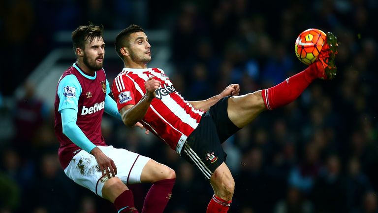 Dusan Tadic holds off Carl Jenkinson