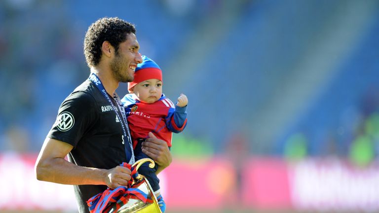 Elneny celebrates after winning the Swiss Super League title in May 2014