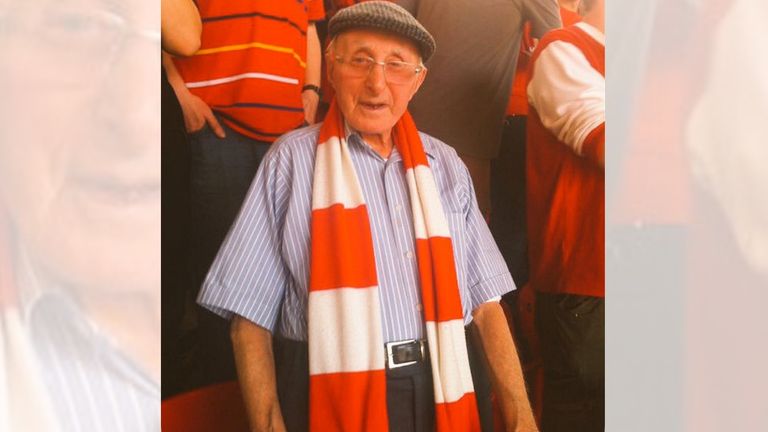 Ernie Crouch was voted Arsenal's Fan of the Year