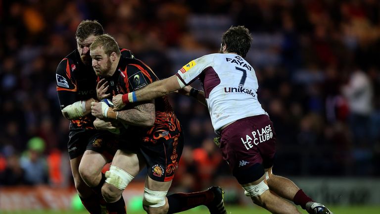 Damian Welch on the charge for Exeter