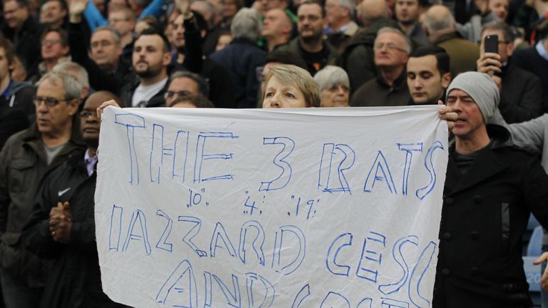 Fabregas, Costa and Eden Hazard, who did not play, took the brunt of this fans' criticism