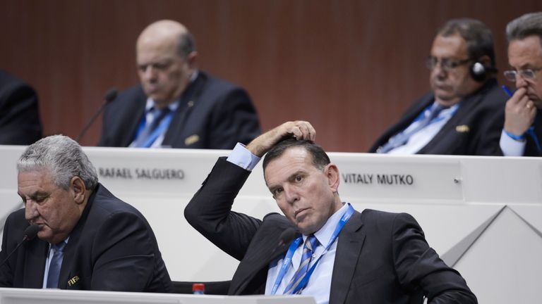 South American Football Confederation (CONMEBOL) president Juan Angel Napout attends the 65th FIFA Congress in May, 2015 in Zurich. 