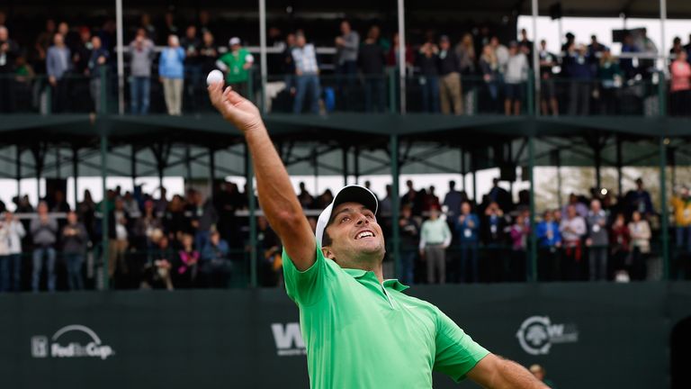 Molinari celebrated his ace with the Phoenix crowd 