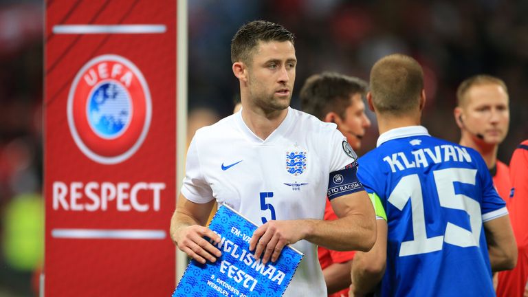 England captain Gary Cahill before the European Qualifier against Estonia at Wembley