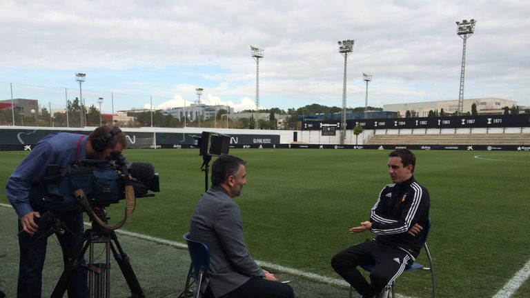 Gary Neville speaks exclusively to Guillem Balague at Valencia's training ground for Sky Sports