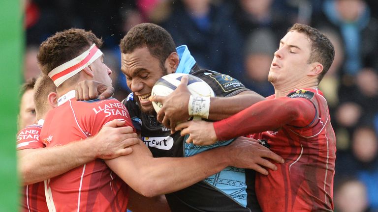 Scarlets' hopes for a quarter-final all but disappeared at the Scotstoun Stadium
