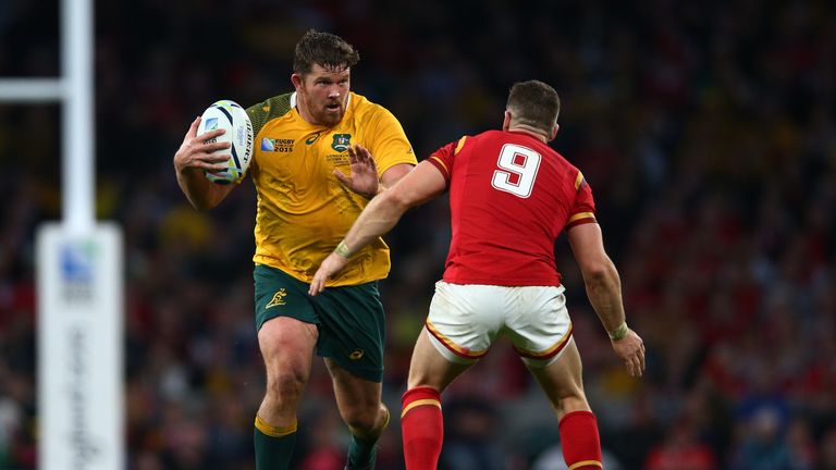 Greg Holmes on the charge against Wales at the World Cup