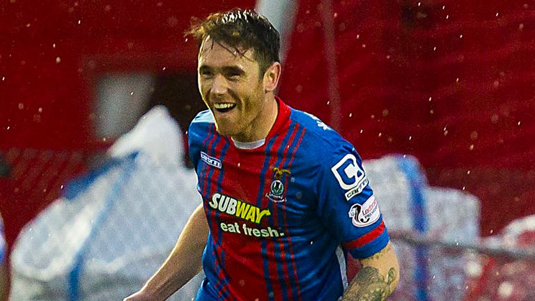 Greg Tansey celebrates after firing Inverness in front
