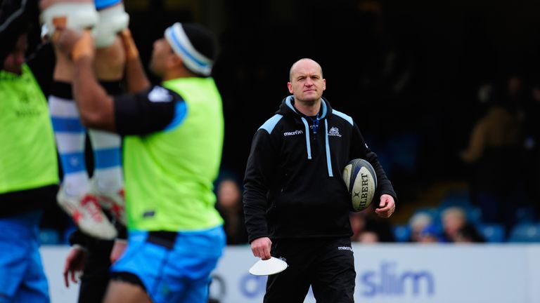 Glasgow head coach Gregor Townsend looks on before the European Rugby Champions Cup match between Bath Rugby and Glasgow Warri