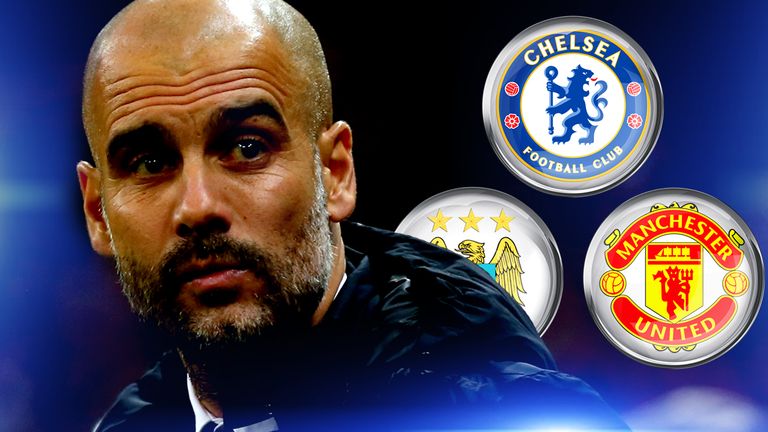 Pep Guardiola has been linked to Man City, Chelsea and Man Utd
